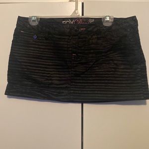 Fox Denim Black Mini Skirt- y2k